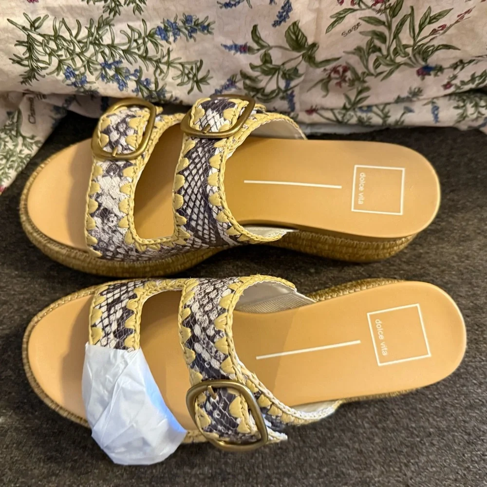 New Dolce Vita Wanika Snake Print Platform Sandals size 7.5 no box - Picture 3 of 9